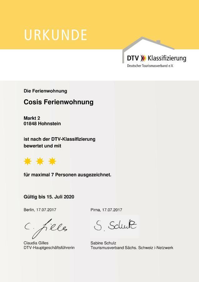 Cosis Ferienwohnung Hohnstein Exterior foto